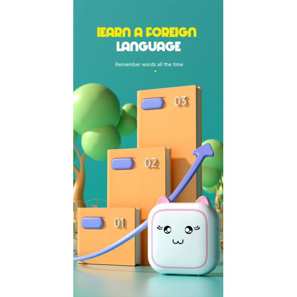 Compact BT Inkless Printer Mini 80mm Thermal Receipt Sticker