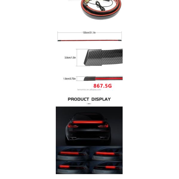 5W 12V Car Flexible Led Tail Light Carbon Fiber For Airman