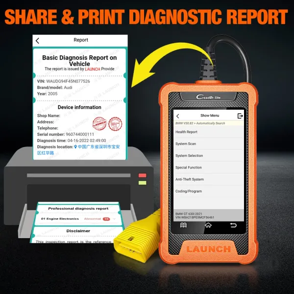 LAUNCH X431 Elite Car Full System Diagnostic Tools Auto OBD OBD2 Scanner Active Test ECU Coding Multilingual Free Update