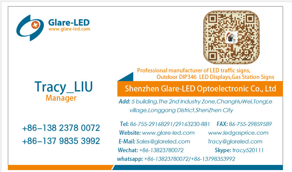 IP65 Waterproof 20 Inch 7 Segment LED Display Gas Changer for Outdoor Advertising