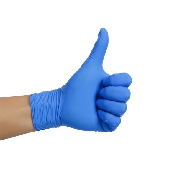 Blue Dispsoable Examination Nitrile Glove Powder Free 12 Inch For Medical Use