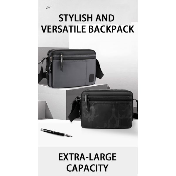 Fashion Men Messenger Shoulder Bag Business Simple Portable Square Bag Waterproof