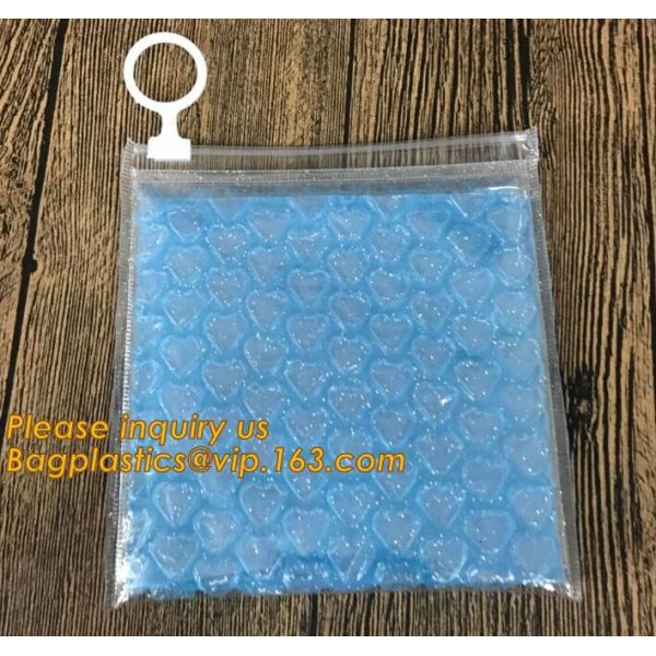 Promotional inner package shipping slider bubble bag,Plastic clear bubble bag with zip lock slider zipper bagease pack
