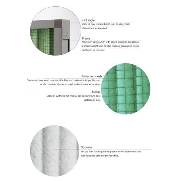 Aluminum Frame MERV 11 Pleated Air Filter Synthetic Washable