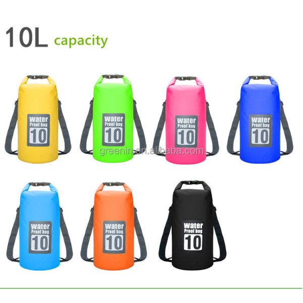 2022 New Design 15L PVC Tarpaulin Waterproof Bag Outdoor Dry Bag Camping Waterproof Backpack