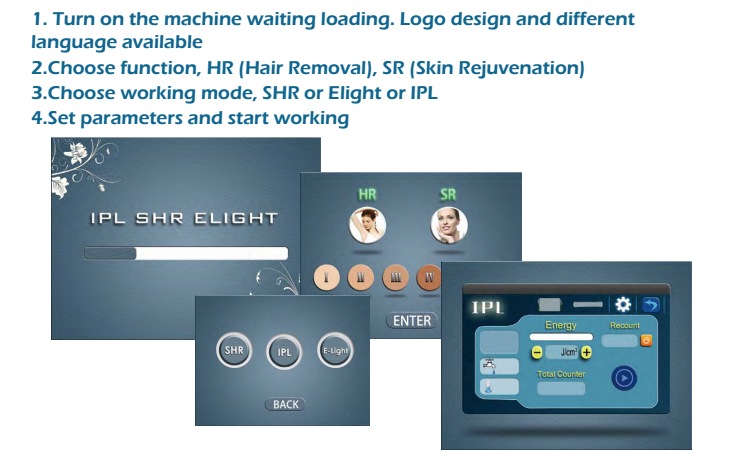 Champagne color,elegent and practical,multifunctional,less energy loss, SHR Hair Removal Machine