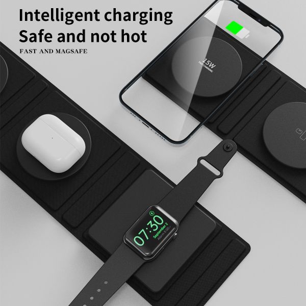 Travel Fast Wireless Charger 3 In 1 Foldable Magnetic 15W