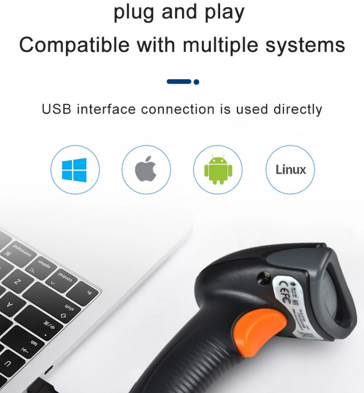 Wireless QR Handheld 2D Barcode Reader For Android IOS