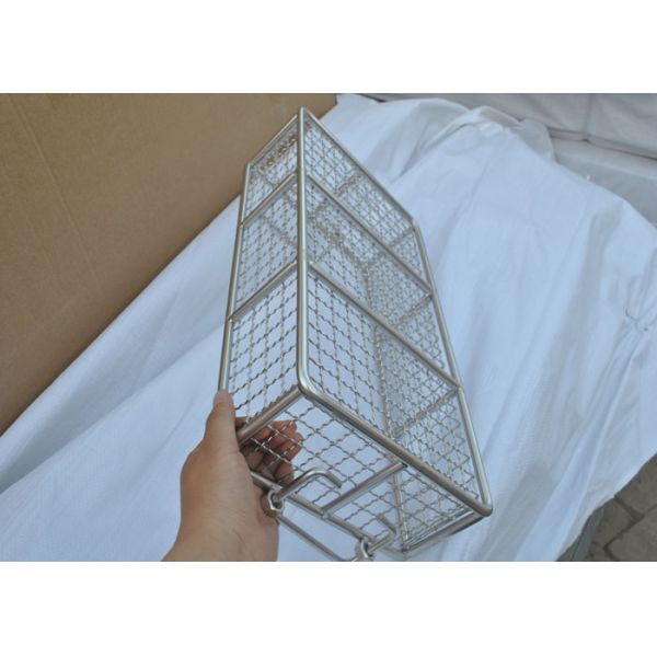 Stainless Steel Metal Wire Basket With Perforated , Polished Basket