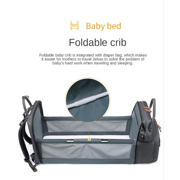 20L Nylon 600D Folding Diaper Bag Multifunctional Nappy Bag 1.4kg
