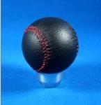 Novelty Red Line + Black Real Leather Front Racing Gear Knob Ball Shape