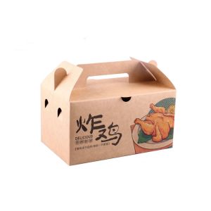 China Sustainable Fried Chicken Boxes Packaging Meal Paper Box UV Coating wholesale