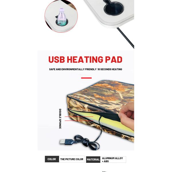 Outdoor Folding Heated Chair Camping Chair With Usb Charging With Heating Pad