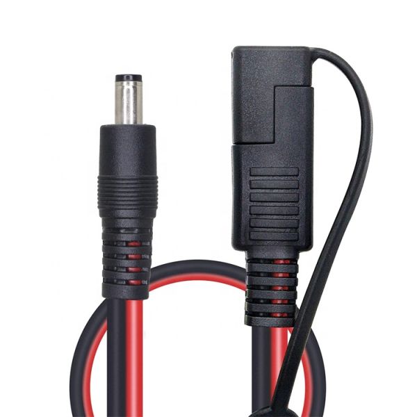 10A Fuse DC Jack 5.5x2.1mm to SAE Plug Power Extension Cable for Motorcycle Solar Panel Charger