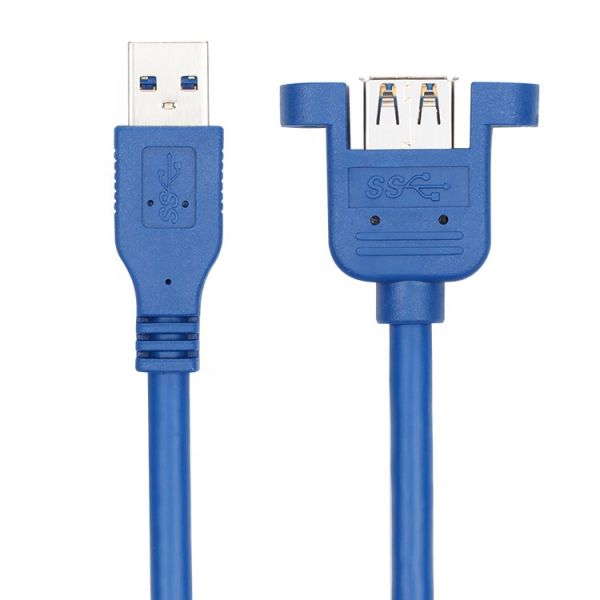 High Speed Data 5Gbps USB 3.0 Type A Male to Female Panel Mount USB 3.0 Extension Cable