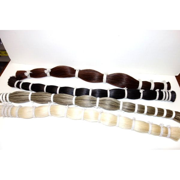 Double Drawn Horse Hair Extensions One Pound Bundle 22"-25" White