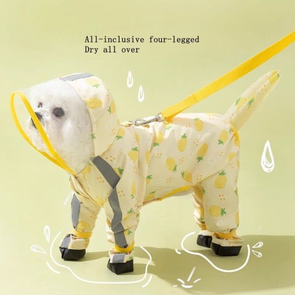 Transparent 3D Tailoring Detachable Design Quick-drying Dog Raincoat Stormproof