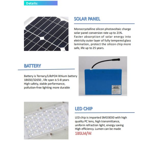 60w 90w 80w120 Watt All in One Led Solar Street Light with Pir Sensor in Smart Cities