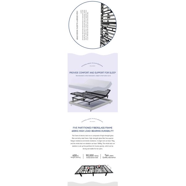 OEM Customized Queen King Smart Bed Adjustable Zero Gravity Anti Snoring