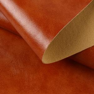 China Oil Wax PU Leather Fabric For Handbags Brushed Backside Anti Fouling on sale