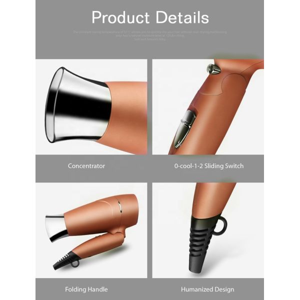 Wholesale Blower OEM Factory Custom LOGO Travel Folding Hand Portable Mini Hair Dryer High Speed Cool Hot Air Blowe