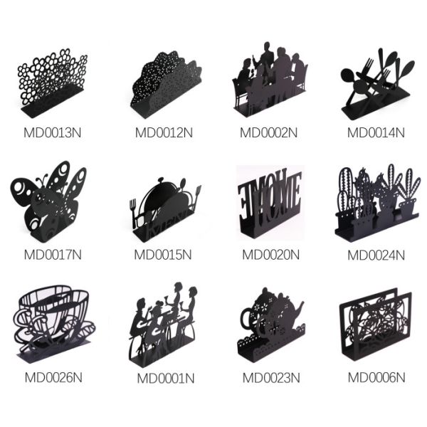 Rectangular Dinner Napkin Holder Simple Style OEM / ODM With Flower Pattern