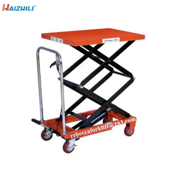 150kg Hydraulic Manual Lift Table / Manual Scissor Lift Platform For Super Market