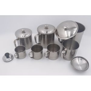 China 8cm Metal Coffee Cup Without Lid Steel Camping Travel Mug on sale