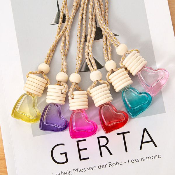 6ml Love Shape Car Perfume Bottle with Wooden Cap