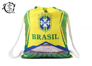 China Brasil Printed Cinch Sack Drawstring Backpack Big Size Waterproof Patterned With Thick Ropes wholesale