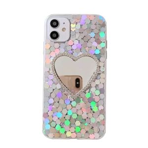 China Rehinestone Electroplated Designer Makeup Phone Case With Mirror wholesale