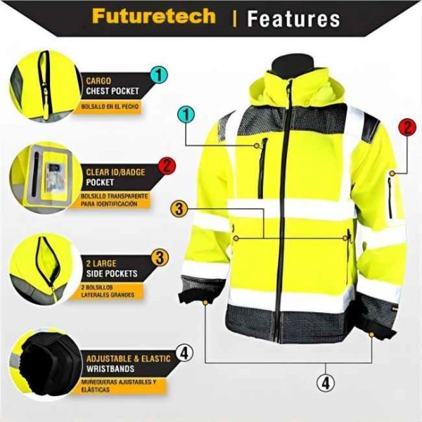 Waterproof Thermal Safety Reflective Jacket Detachable Warm High Visibility Jackets