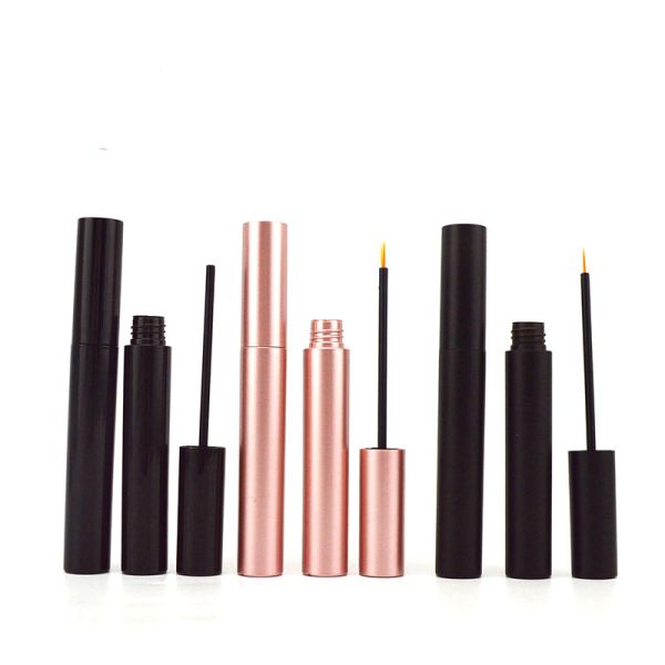 Acceptable OEM/ODM 10ml Customized Empty Rose Gold Eyelash Growth Serum Plastic PETG Bottle with Eyelashes Brush and Tube