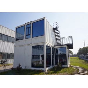 China Steel Door Prefab Container House With Double Glazing Glass Wall And Window on sale