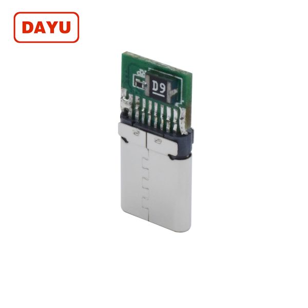 Smooth Sides USB C Male Connector Type C Connector With Thermistor