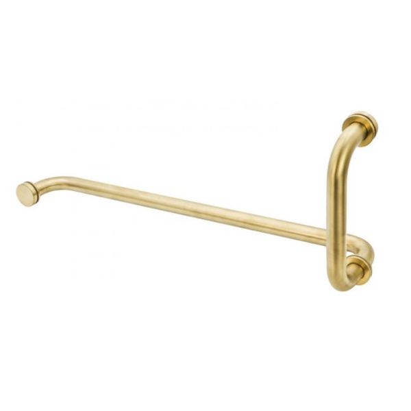 Hotel Round Tube Shower Door Glass Handle Seven And L Shaped High Strength