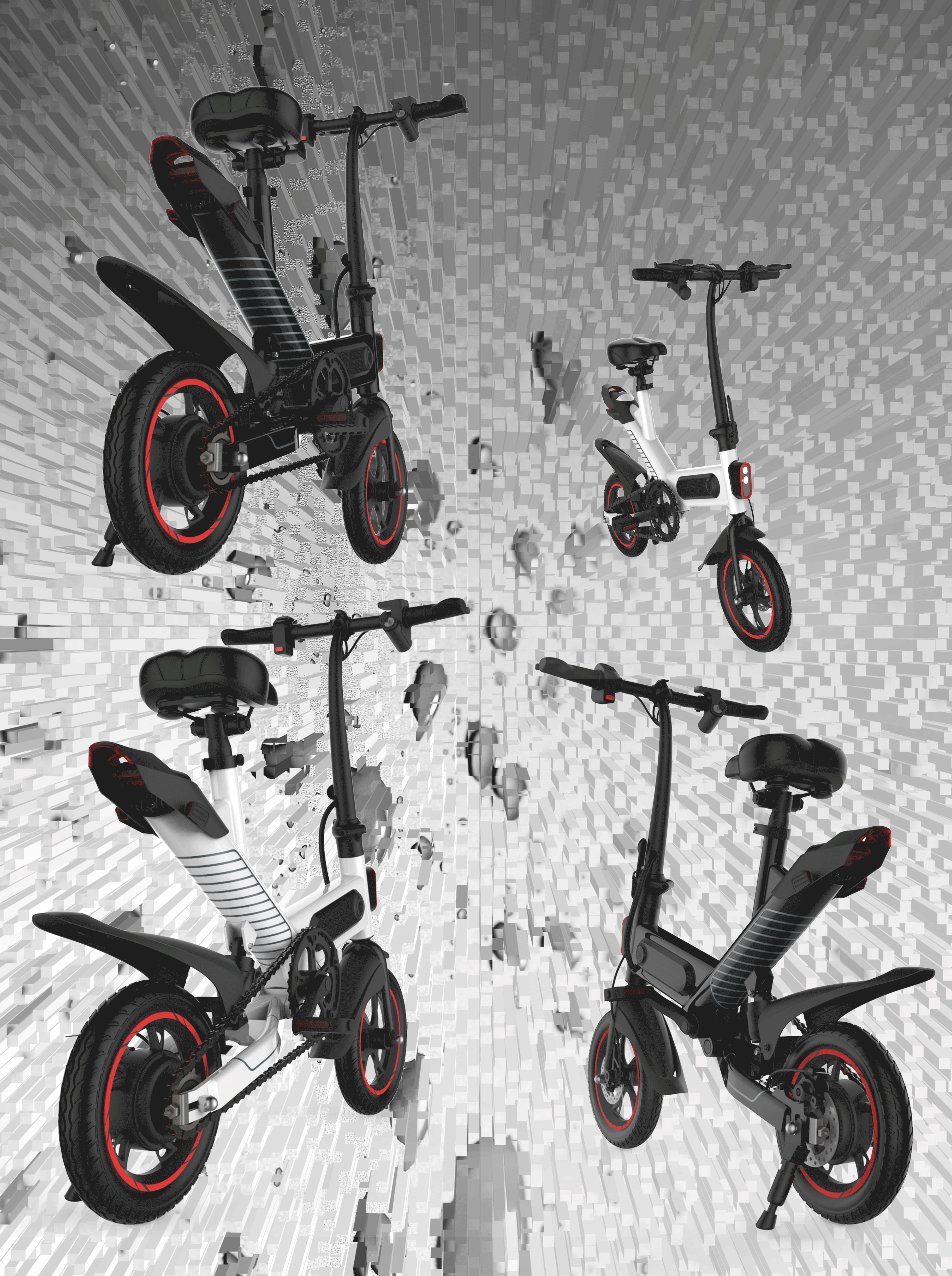 Professional Smart Folding Electric Bike Aluminum Alloy Frame High Loading Ability