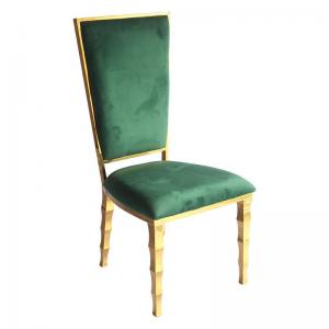 China Dark Green Velvet Stainless Steel Hotel Chair wholesale