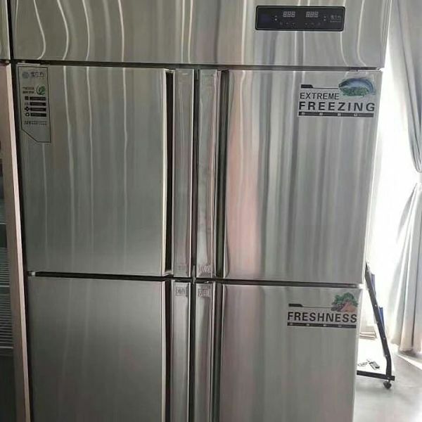 Kitchen Commercial Vertical Freezer Four Doors Full Body Stainless Steel