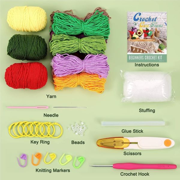 Beginner Crochet Kit - Hand-Crochet, Decorative Keychain, Crochet Kit for Beginners with Step-by-Step Instruction
