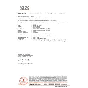 Xinxiang Kejie Textile Co., Ltd. Certifications