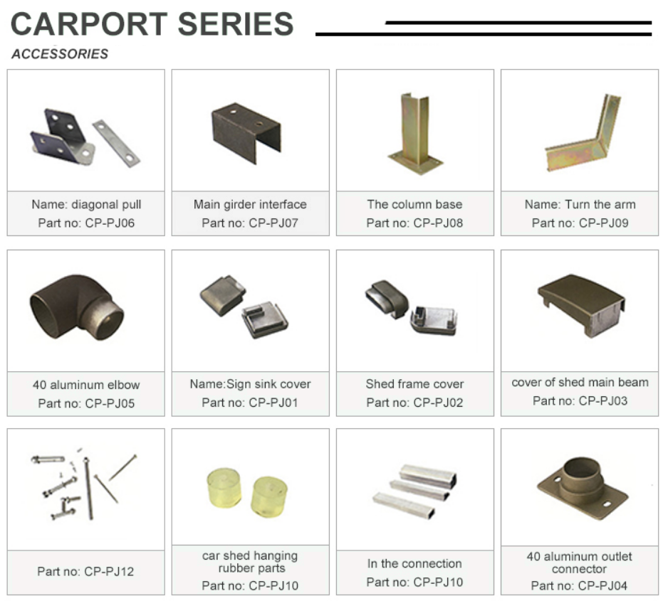ISO Certification Aluminum Frame Polycarbonate Roof Carport With UV Protection