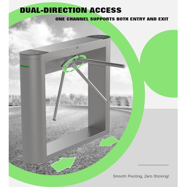 HCW Security Tripod Turnstile Gate Access Control Face Recognition Turnstile for Gyms Scenic Area