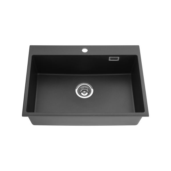 26 Inch Black Single Bowl Drop-in Granite Kitchen Sink/Quartz Sink