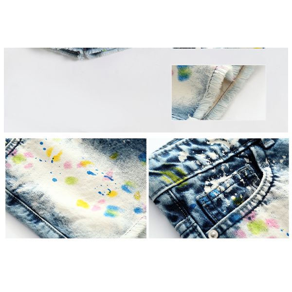 Adjustable Waist Children's Denim Shorts , Spring / Summer Little Girl Jeans Shorts