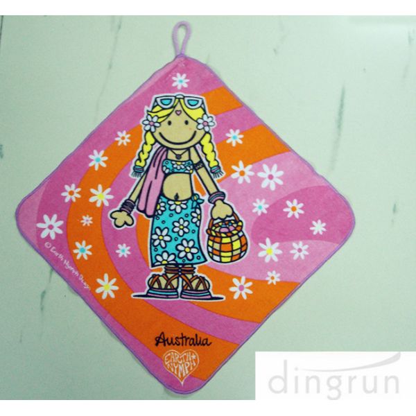 Cartoon Customized Luxury Hand Towels Bathroom Easy Clean Dry Fast Azo Free