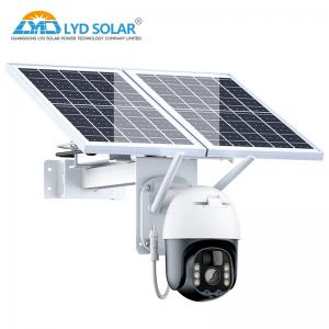 China 4mm Lens 4G Solar Security Camera Wireless TF Card 128GB 7W Mono Solar Panel wholesale