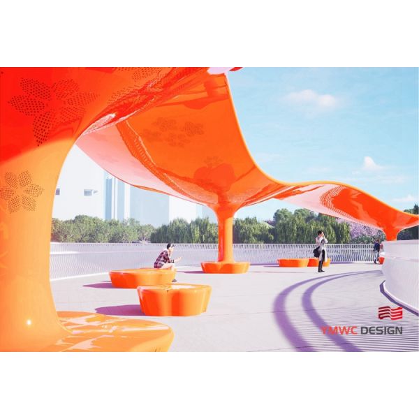 Customizable Outdoor Metal Pavilion for City Park Public Art Sculpture Shade Look