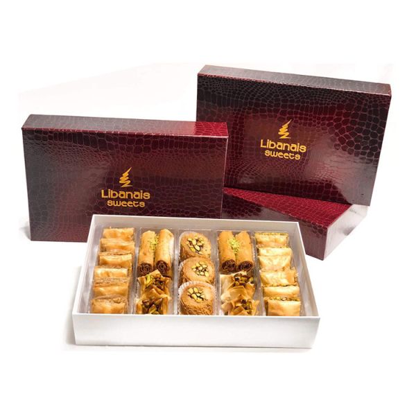 Recycle Paper Cardboard Baklava Food Gift Packaging Indian Sweets Boxes Custom Logo With Plastic Tray