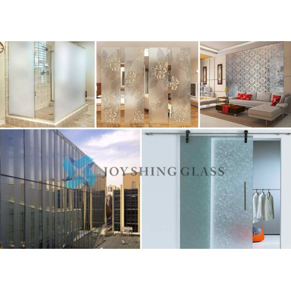 Clear Tempered Acid Etched Glass 10mm 12mm Frosted Window Glass For Building